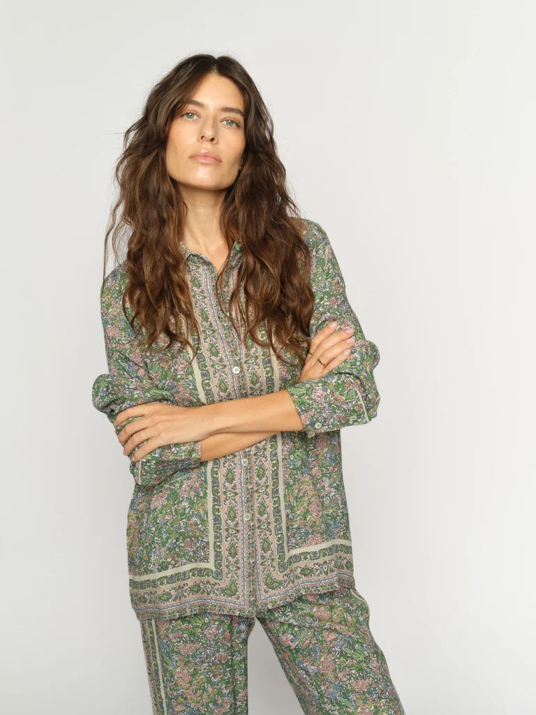 Mos Mosh Kana Flowish Orchid Shirt - Turf Green - Shop 9