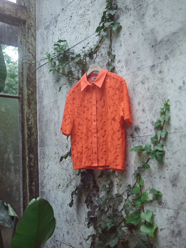 Mos Mosh Lia River Lace Shirt - Spicy Orange - Shop 9