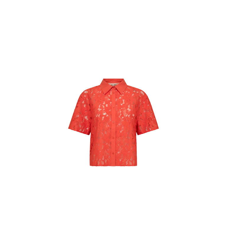 Mos Mosh Lia River Lace Shirt - Spicy Orange - Shop 9