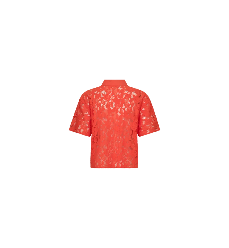 Mos Mosh Lia River Lace Shirt - Spicy Orange - Shop 9