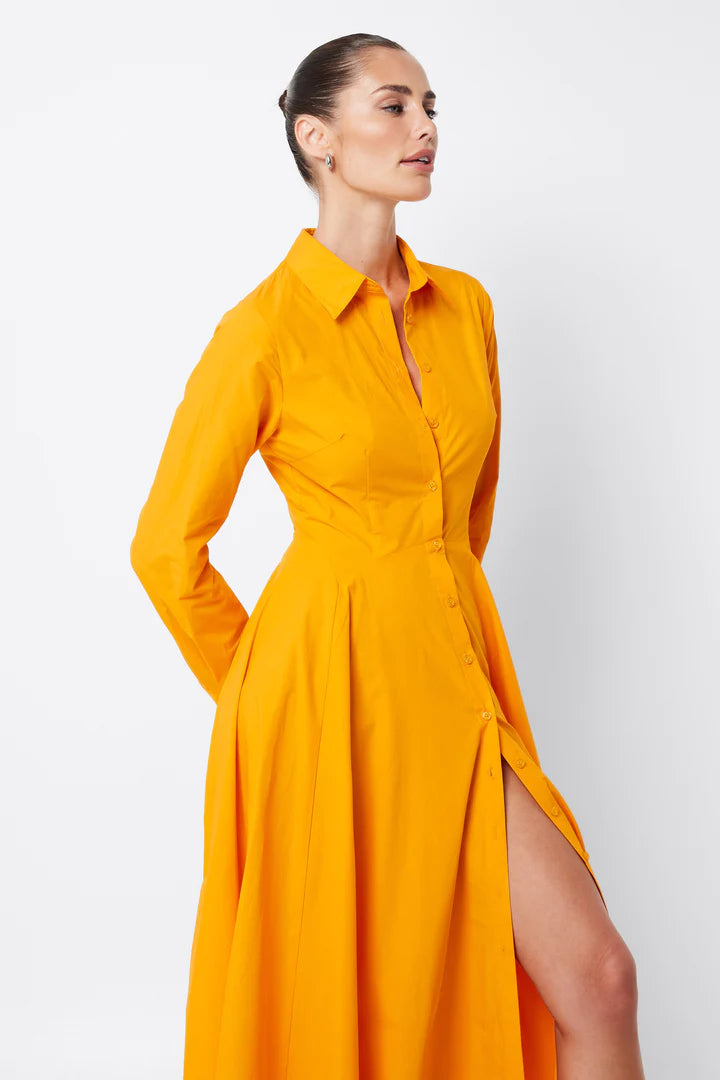 Mossman Fixation Maxi Shirt Dress - Marigold - Shop 9