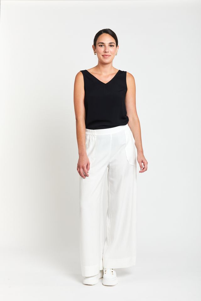 Obi Soprano Relaxed Palazzo Pants - White - Shop 9