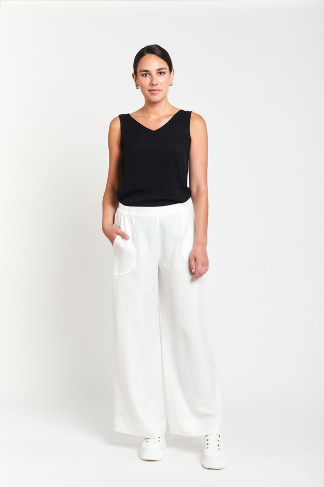 Obi Soprano Relaxed Palazzo Pants - White - Shop 9