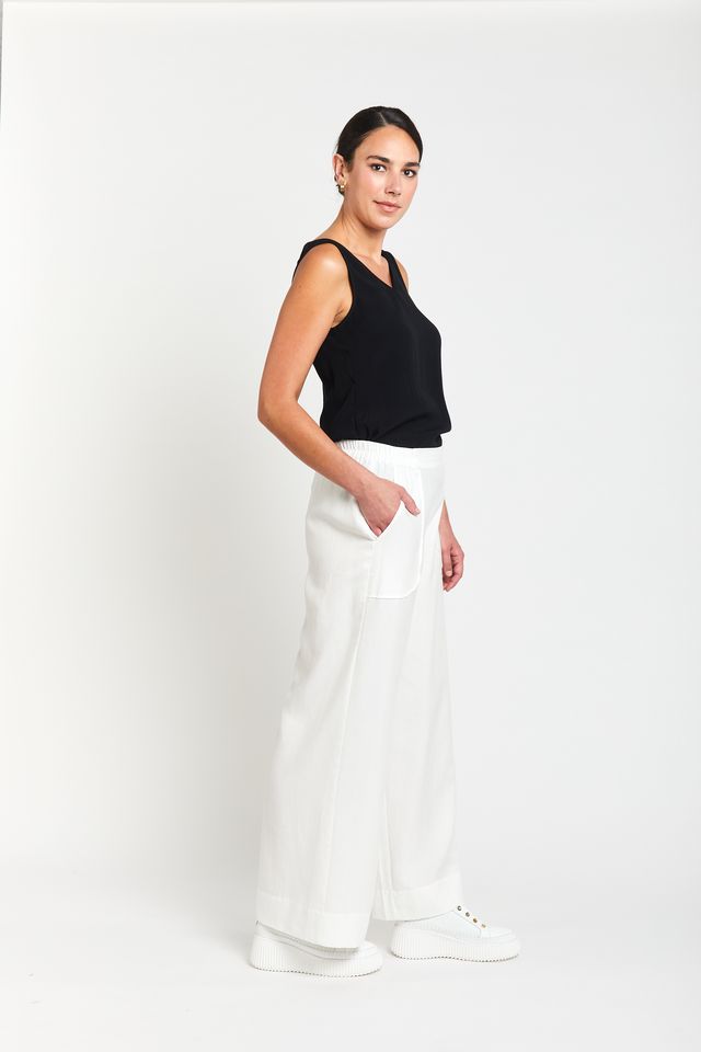 Obi Soprano Relaxed Palazzo Pants - White - Shop 9