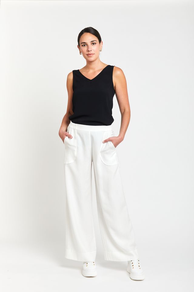Obi Soprano Relaxed Palazzo Pants - White - Shop 9