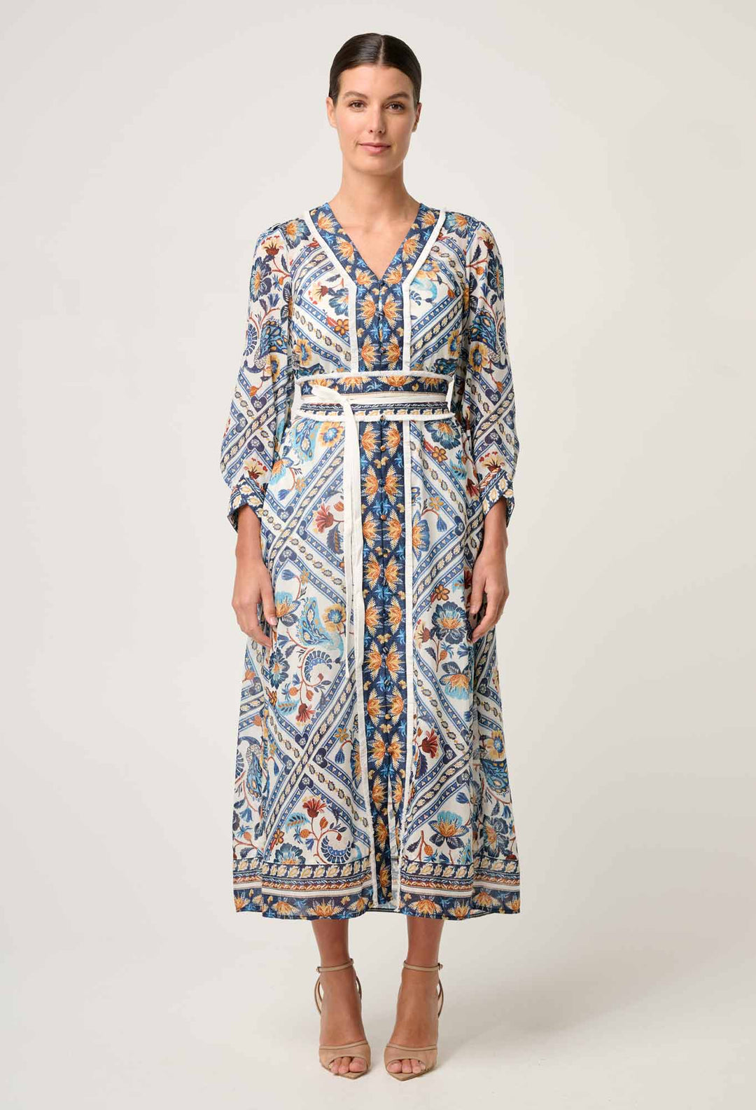 OnceWas Alexis Silk Cotton Midi Dress - Petinos Floros - Shop 9