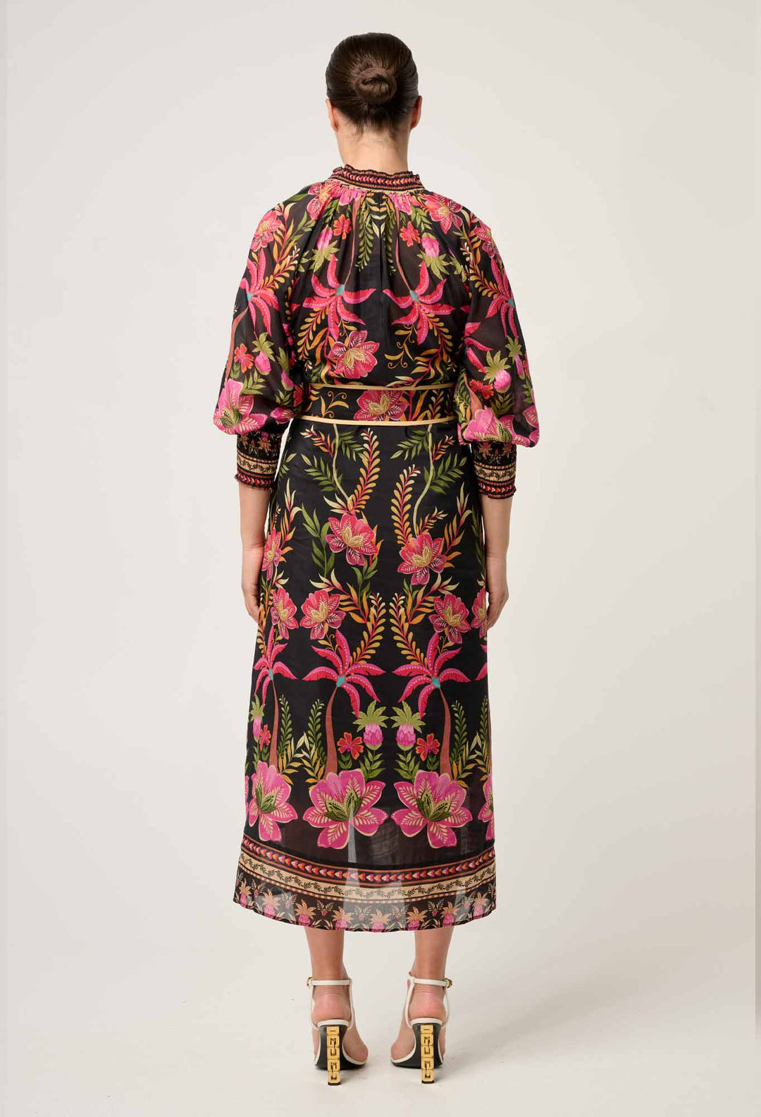 OnceWas Carmen Silk Cotton Maxi Dress - Anthos Lotos - Shop 9