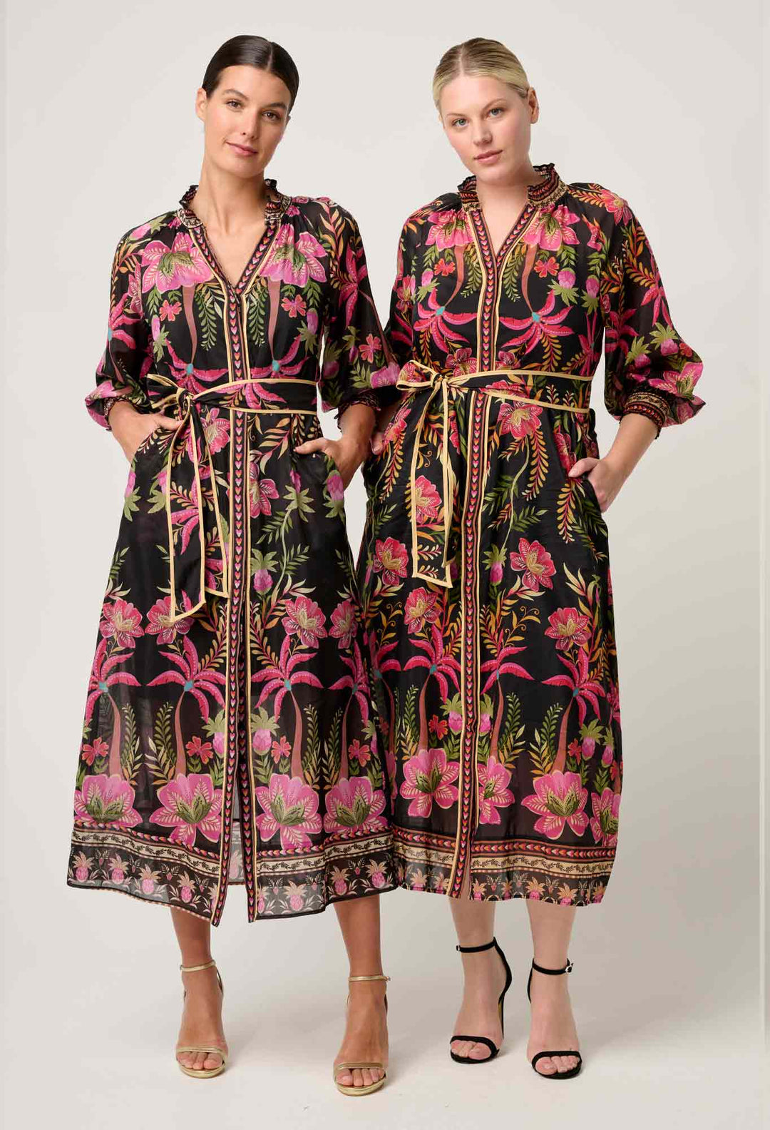 OnceWas Carmen Silk Cotton Maxi Dress - Anthos Lotos - Shop 9