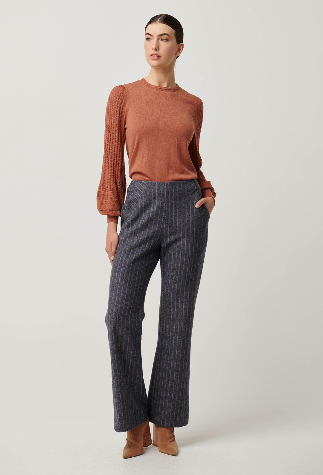 OnceWas Coraline Chevron Stripe Panelled Pant - Shop 9