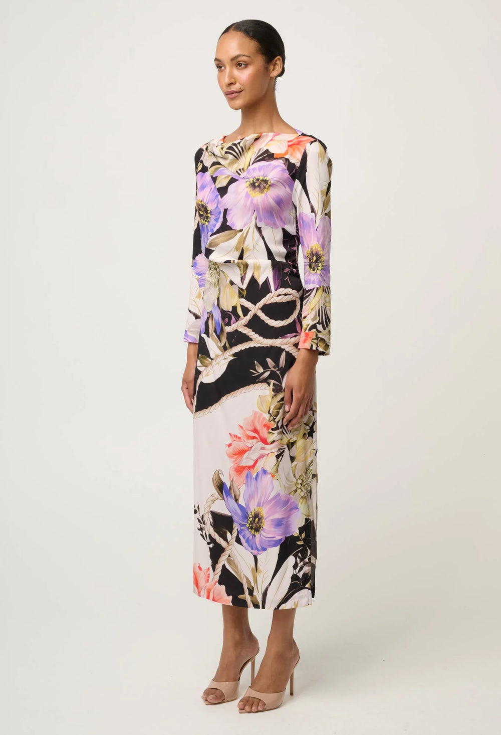 OnceWas Jayden Cupro Viscose Stretch Dress - Tangled Blossom - Shop 9