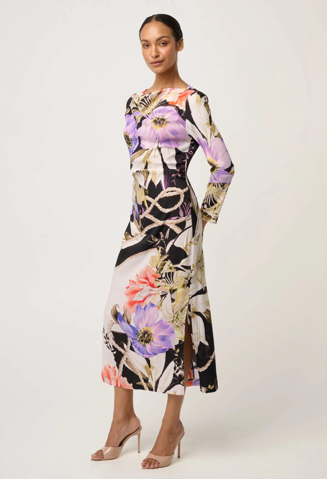 OnceWas Jayden Cupro Viscose Stretch Dress - Tangled Blossom - Shop 9