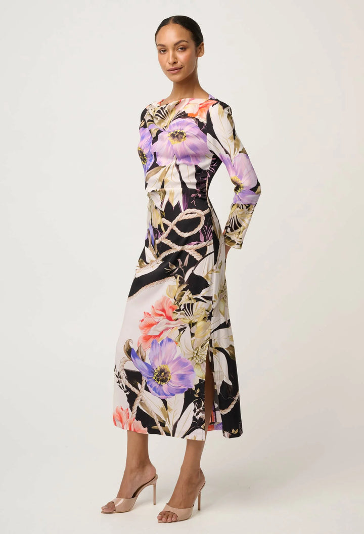 OnceWas Jayden Cupro Viscose Stretch Dress - Tangled Blossom - Shop 9