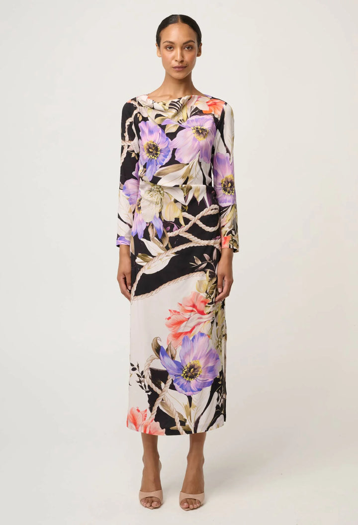 OnceWas Jayden Cupro Viscose Stretch Dress - Tangled Blossom - Shop 9