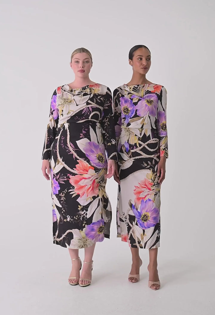 OnceWas Jayden Cupro Viscose Stretch Dress - Tangled Blossom - Shop 9