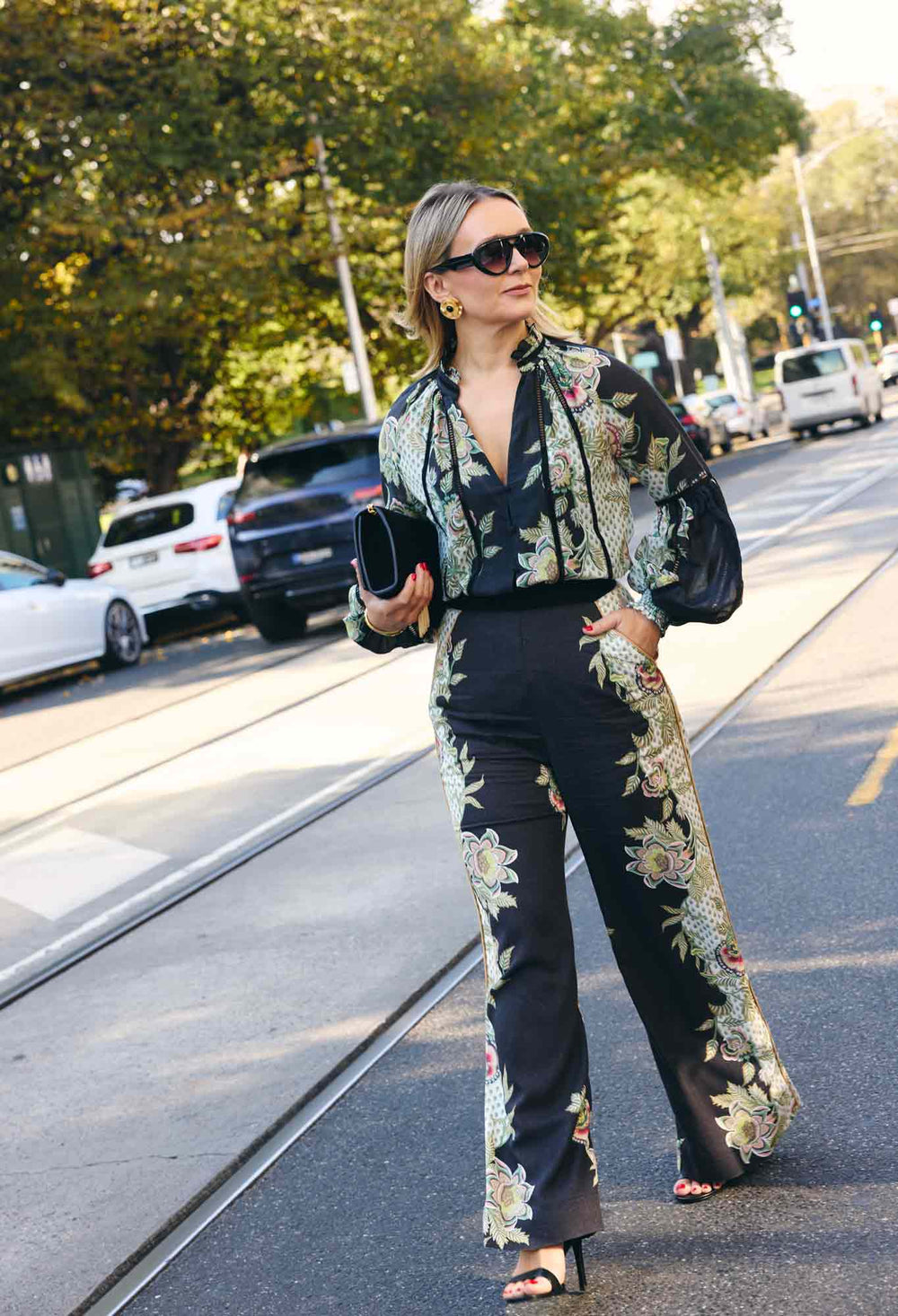 OnceWas Merida Linen Viscose Pant - Mariposa Nero - Shop 9