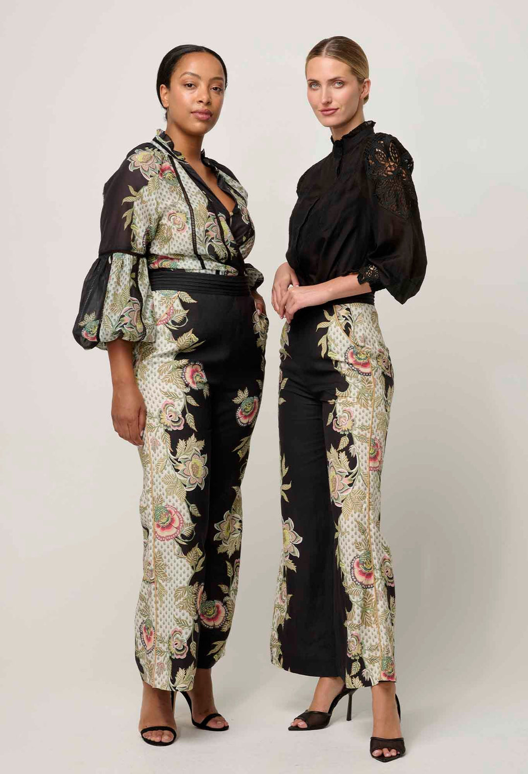 OnceWas Merida Linen Viscose Pant - Mariposa Nero - Shop 9