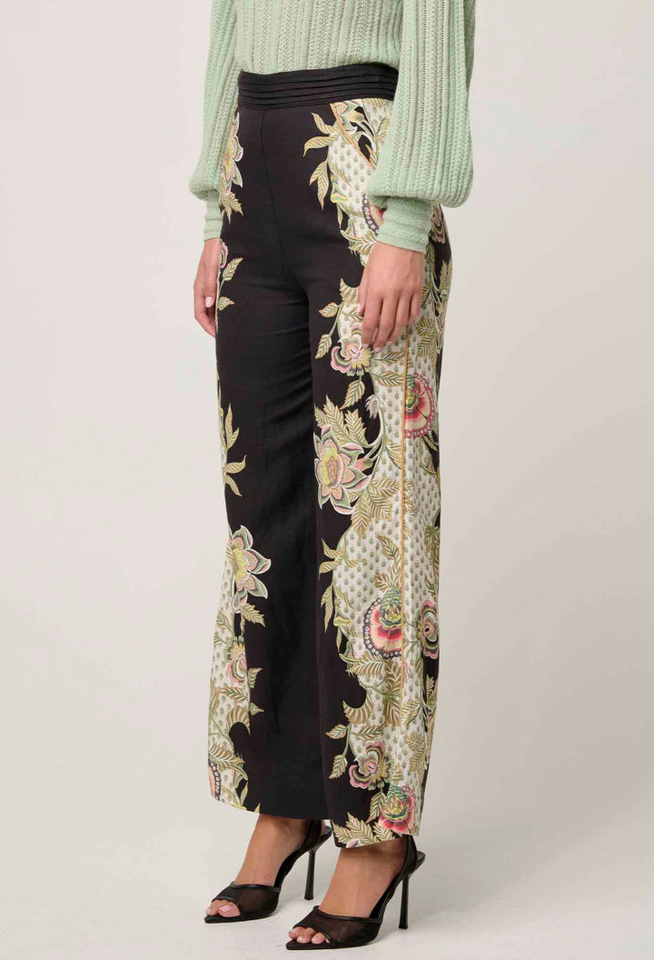 OnceWas Merida Linen Viscose Pant - Mariposa Nero - Shop 9