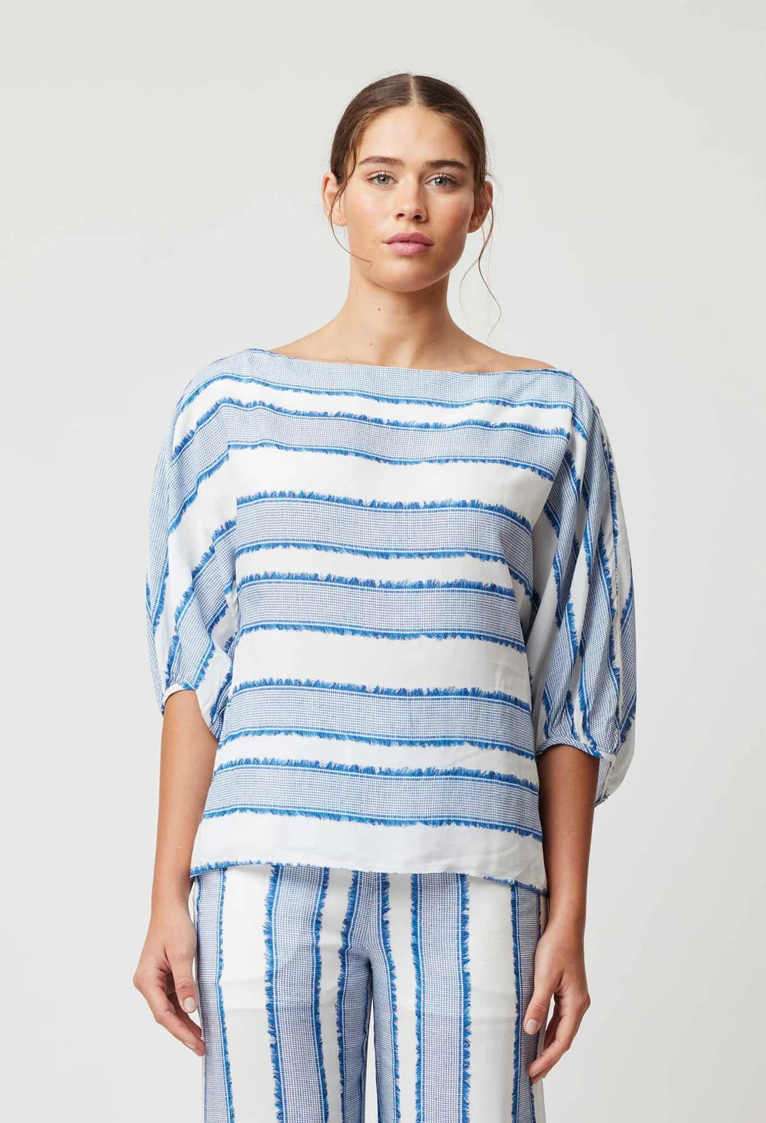 OnceWas Positano Viscose Top In Sorrento Stripe - Shop 9