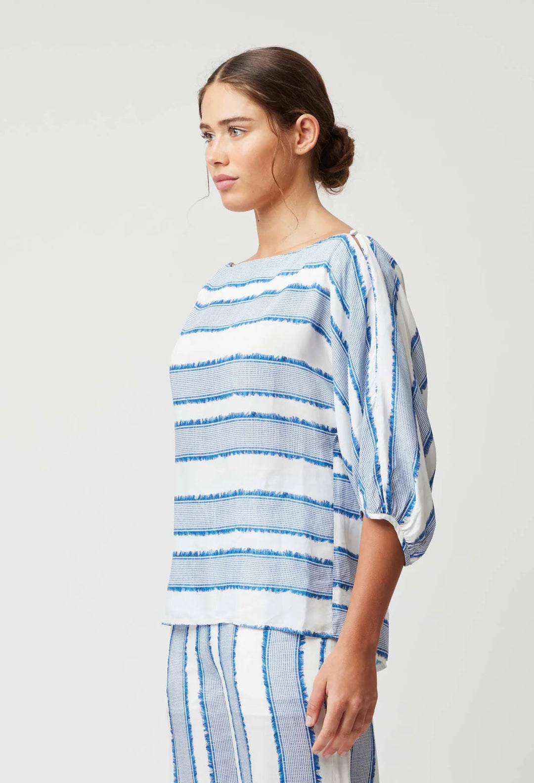 OnceWas Positano Viscose Top In Sorrento Stripe - Shop 9
