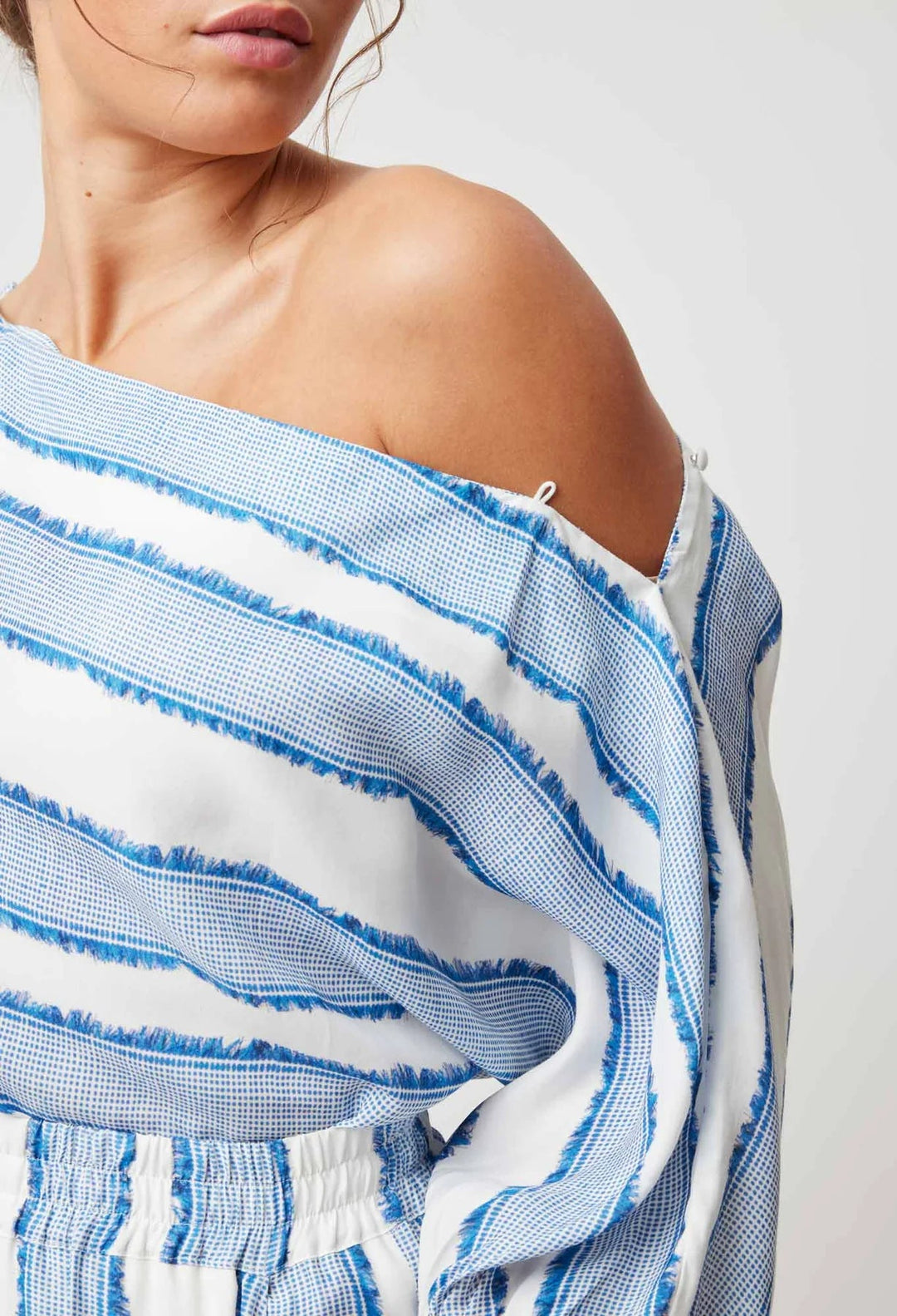 OnceWas Positano Viscose Top In Sorrento Stripe - Shop 9