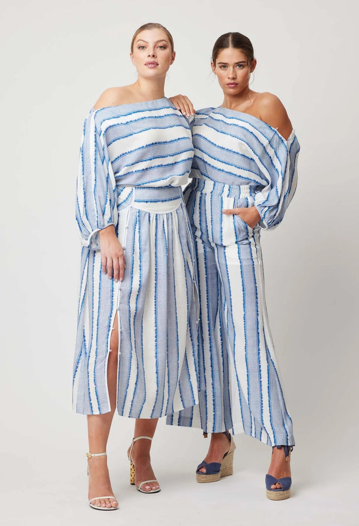 OnceWas Positano Viscose Top In Sorrento Stripe - Shop 9