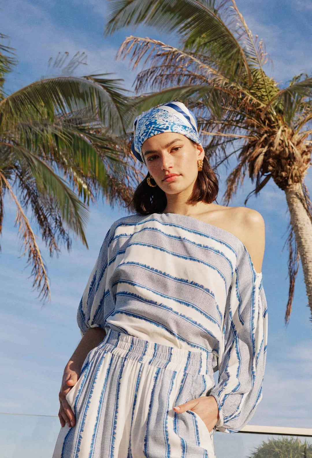 OnceWas Positano Viscose Top In Sorrento Stripe - Shop 9