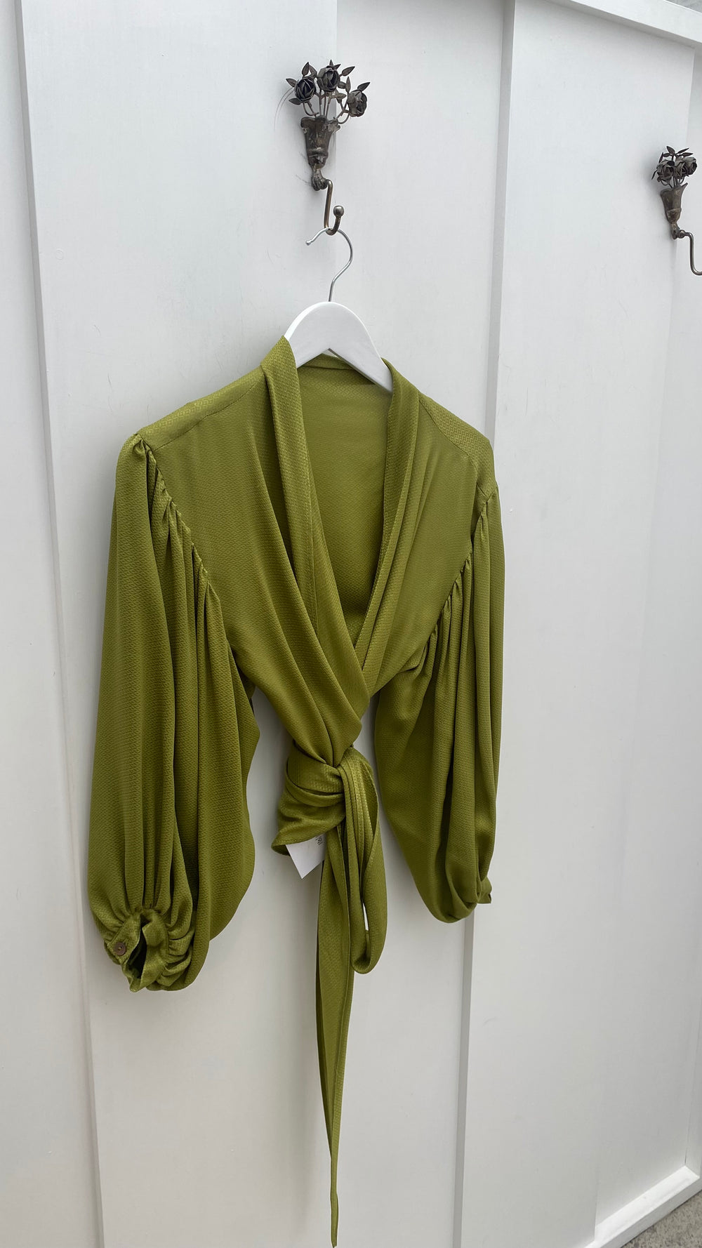 Pearl Romeo Wrap Top - Gecko - Shop 9