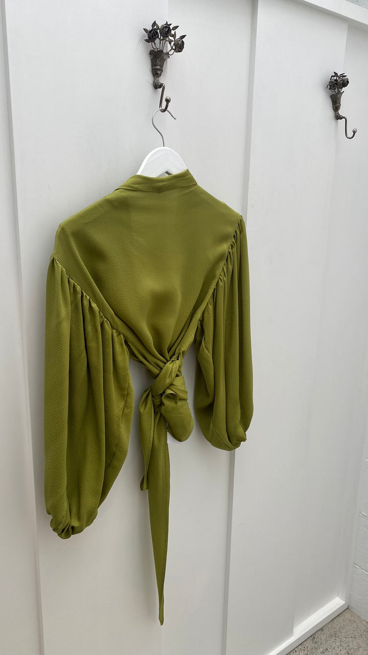 Pearl Romeo Wrap Top - Gecko - Shop 9