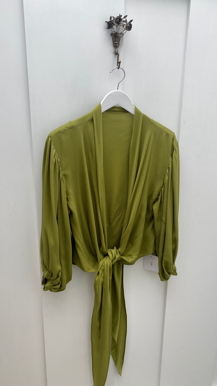 Pearl Romeo Wrap Top - Gecko - Shop 9