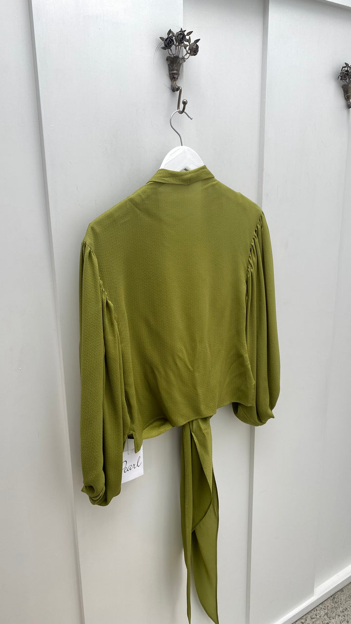 Pearl Romeo Wrap Top - Gecko - Shop 9