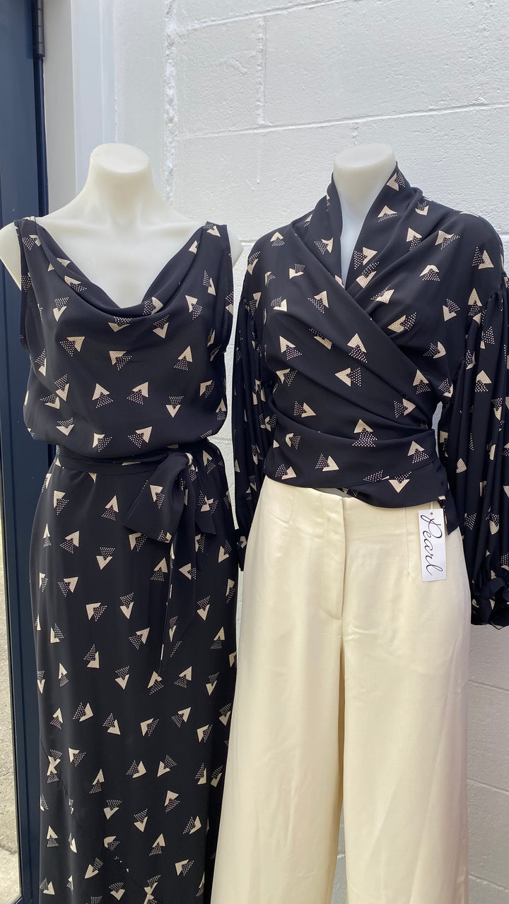 Pearl Romeo Wrap Top - Vulcan - Shop 9