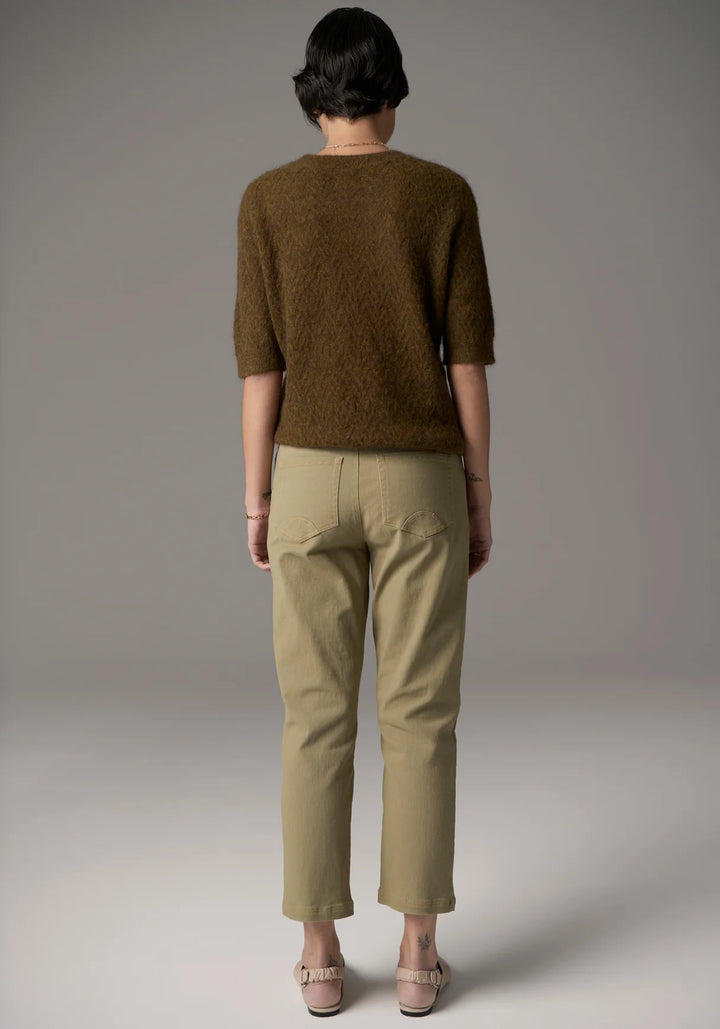 Pol Astrid Tee Pointelle - Khaki - Shop 9