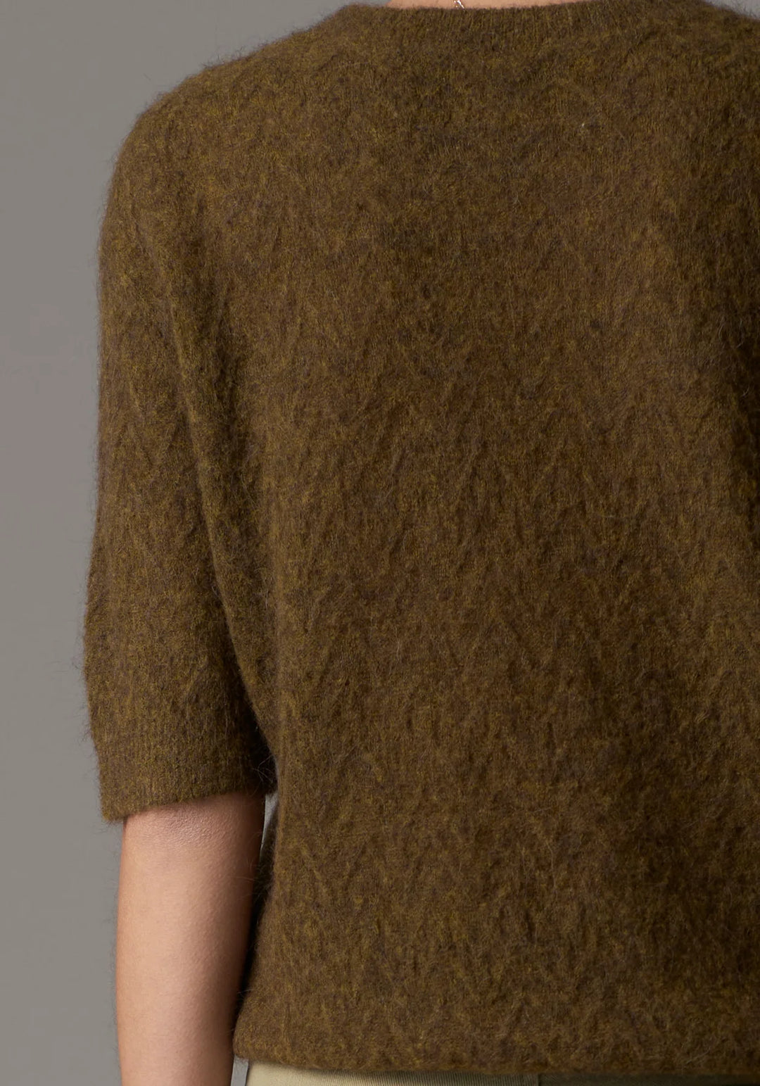 Pol Astrid Tee Pointelle - Khaki - Shop 9