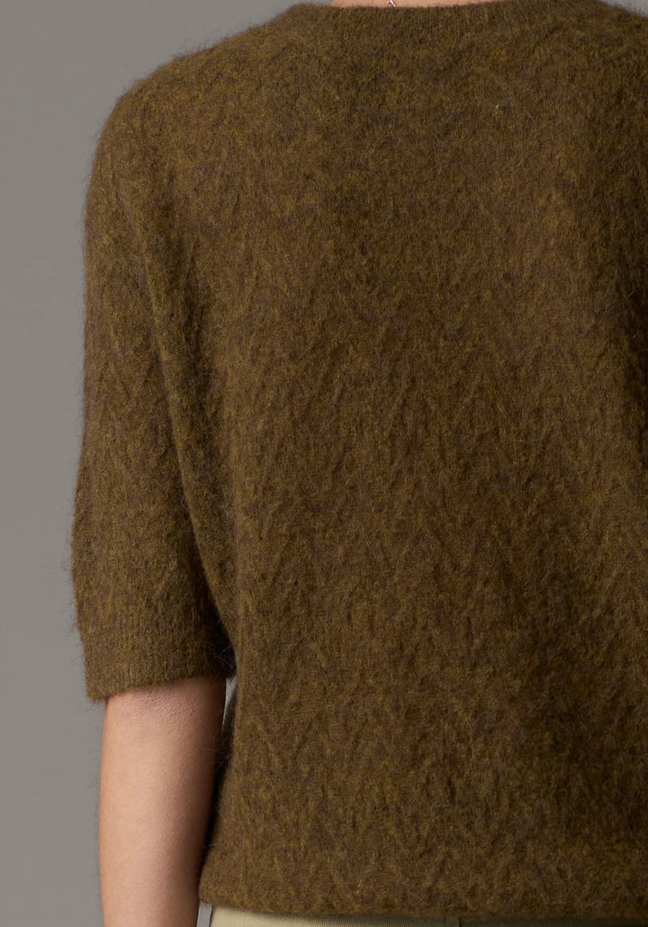 Pol Astrid Tee Pointelle - Khaki - Shop 9