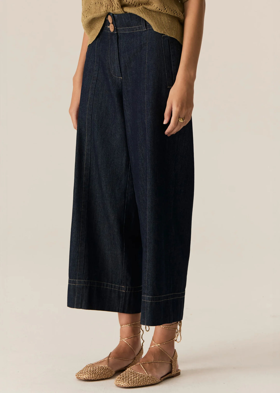 Pol Carsen Crop Pant - Dark Wash - Shop 9