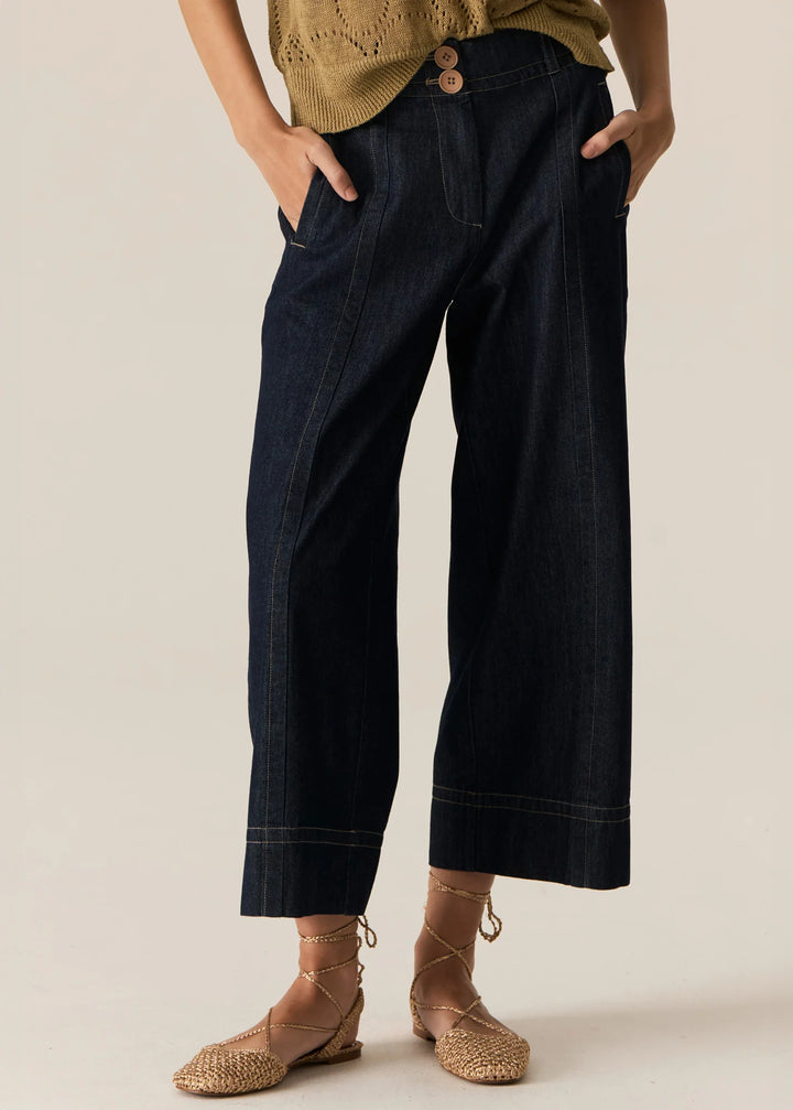 Pol Carsen Crop Pant - Dark Wash - Shop 9