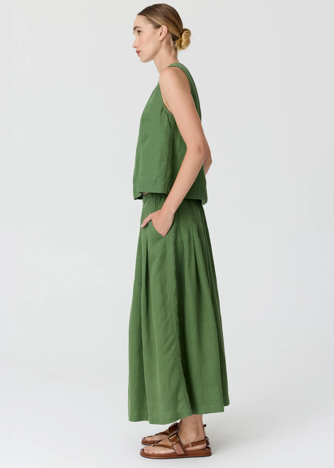 Pol Frankie Pleat Skirt - Fern - Shop 9