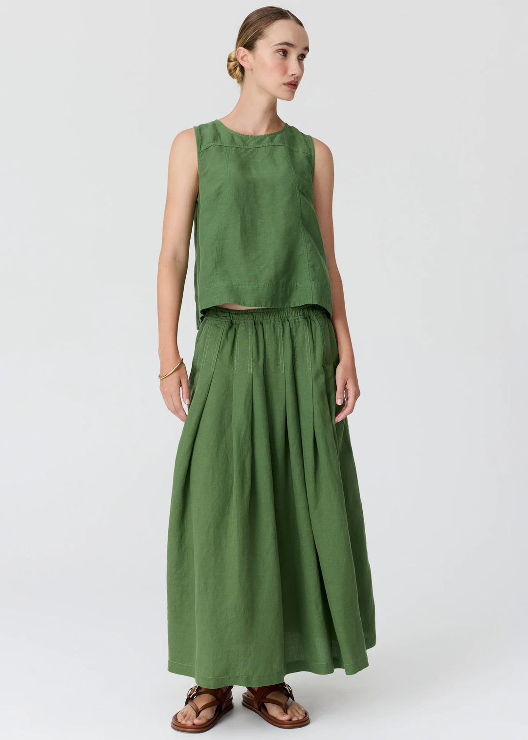 Pol Frankie Pleat Skirt - Fern - Shop 9
