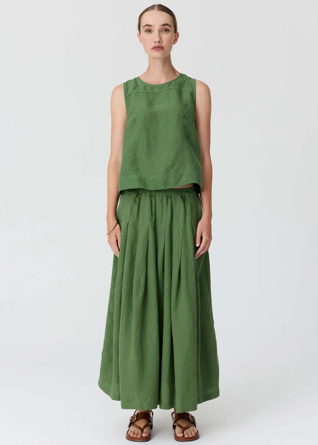 Pol Frankie Pleat Skirt - Fern - Shop 9