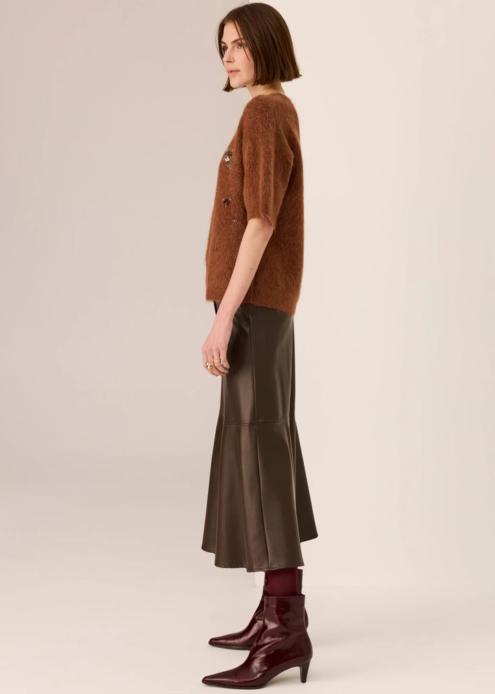 Pol Haviland Beaded Knit Tee - Toffee - Shop 9