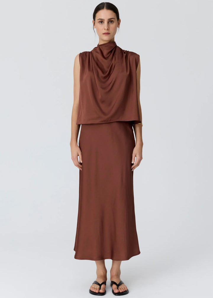 Pol Innes Tie Neck Top - Toffee - Shop 9