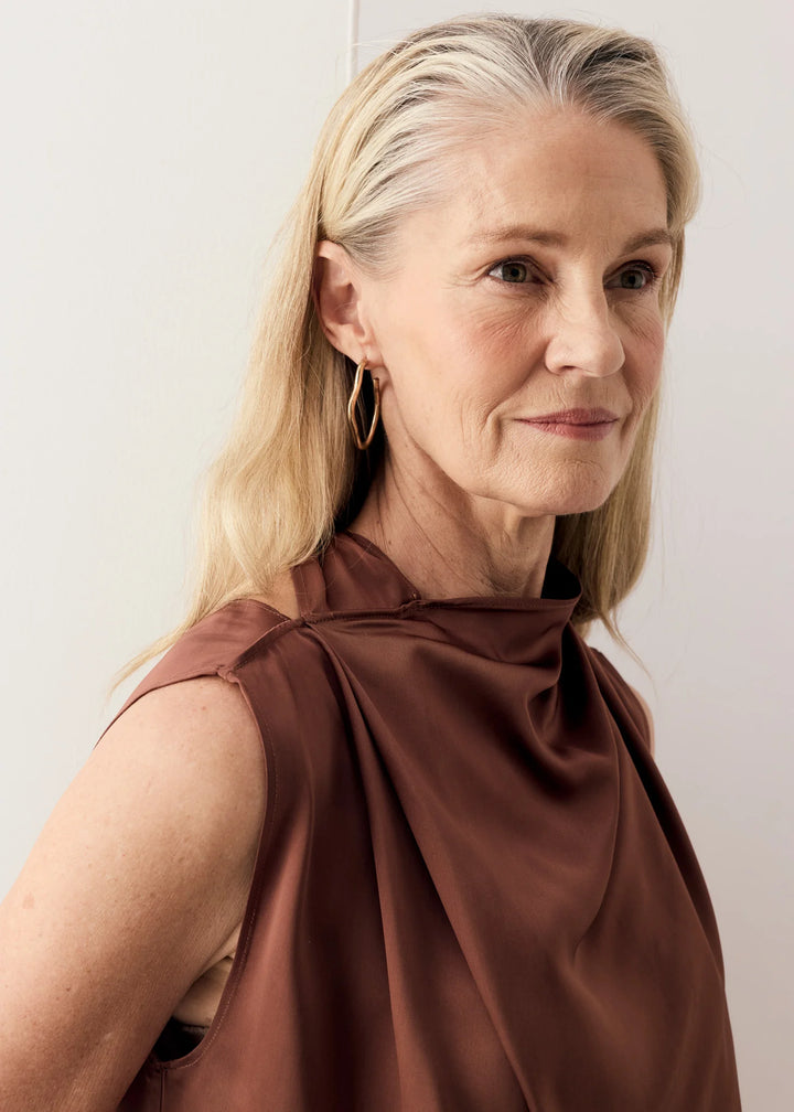 Pol Innes Tie Neck Top - Toffee - Shop 9