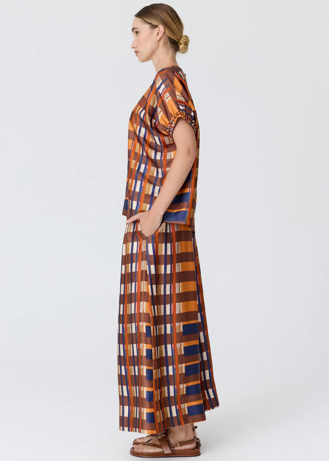 Pol Lattice Pant - Amber Check