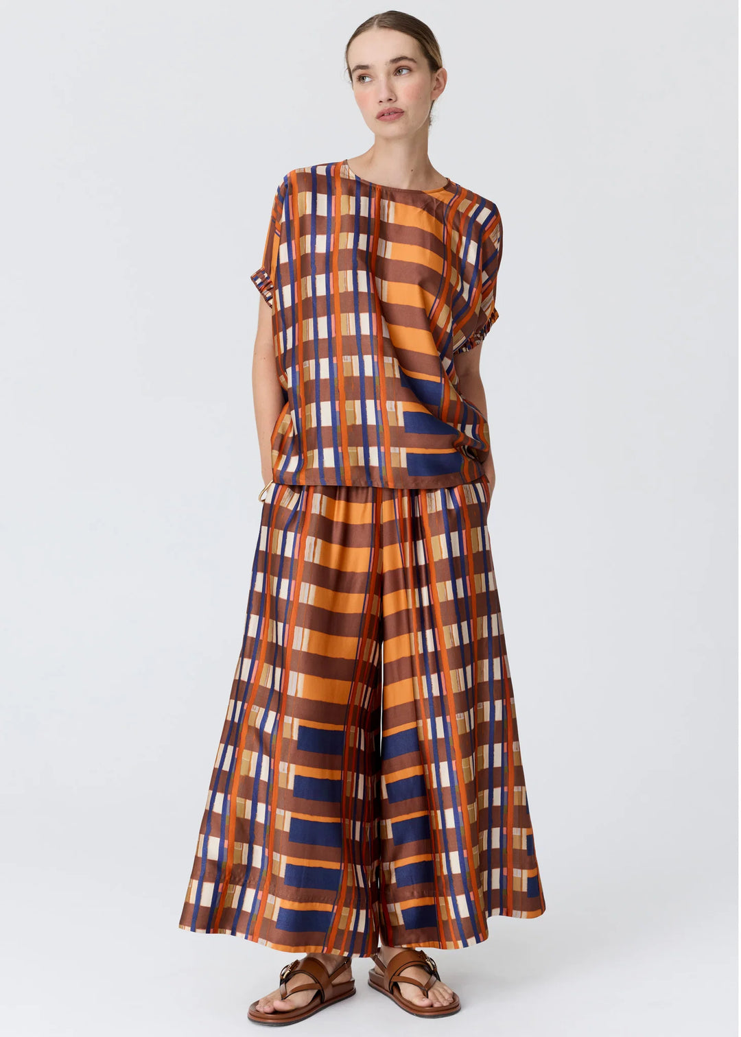 Pol Lattice Pant - Amber Check