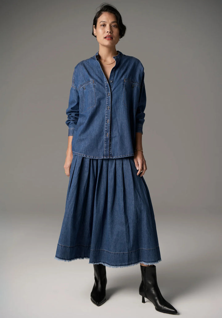 Pol Reece Denim Skirt - Blue Wash - Shop 9