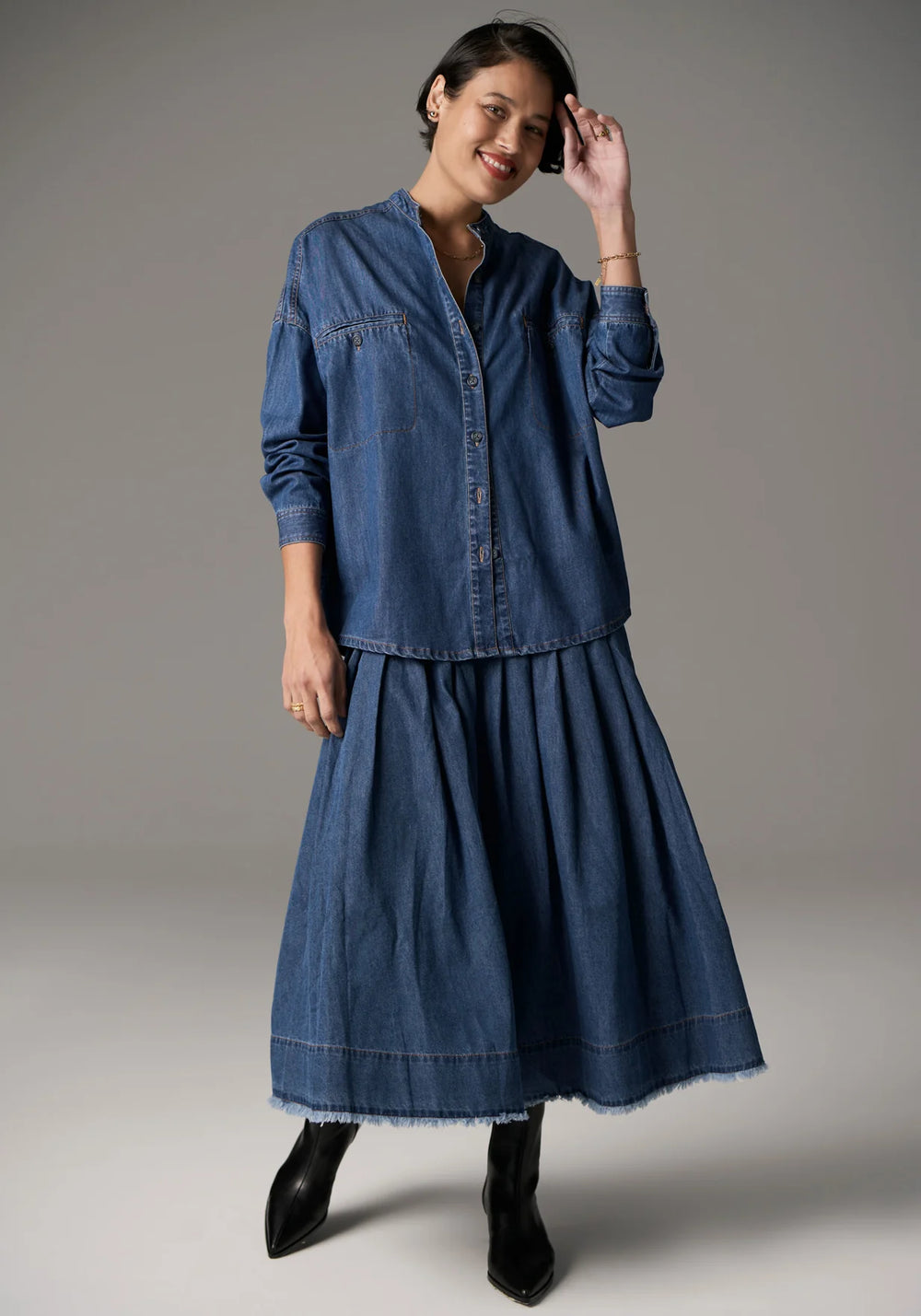 Pol Reece Shirt Denim - Blue Wash - Shop 9
