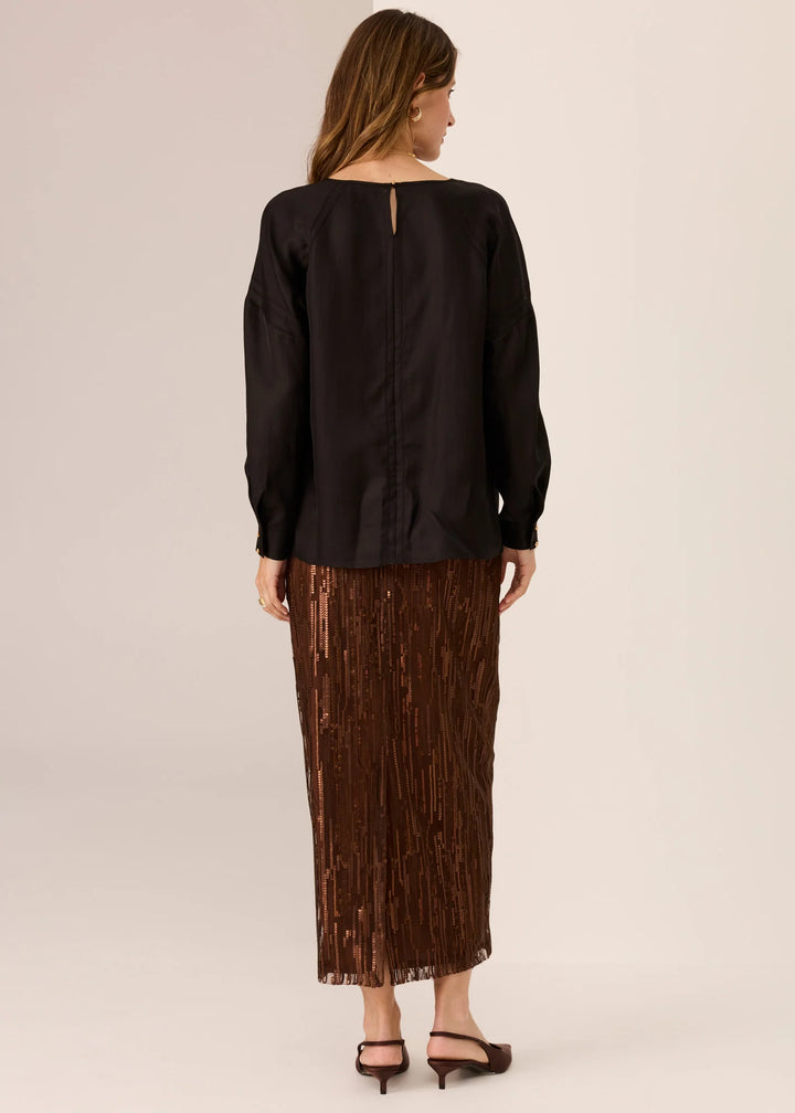 Pol Sequence Beaded Skirt - Choc - Shop 9