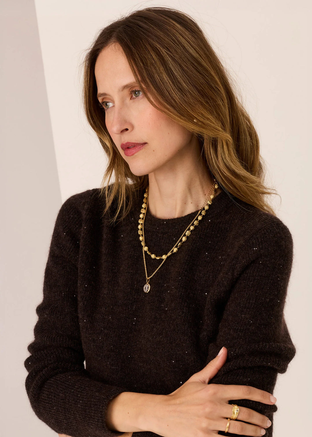 Pol Zane Knit Bay Sequin - Choc - Shop 9