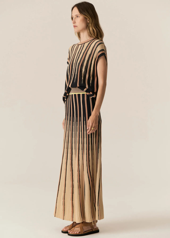 Pol Tedd Knit Skirt - Ink/Camel