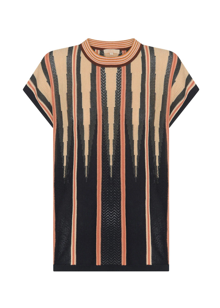Pol Tedd Knit Tee - Ink/Camel